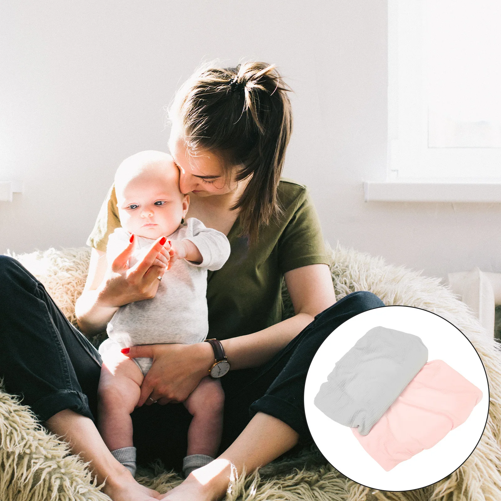 

2 pcs Urinary Pad Cover Elastic Baby Changing Pad Sheet Reusable Washable For Newborn Infant Boy Girl Changing Table Cover