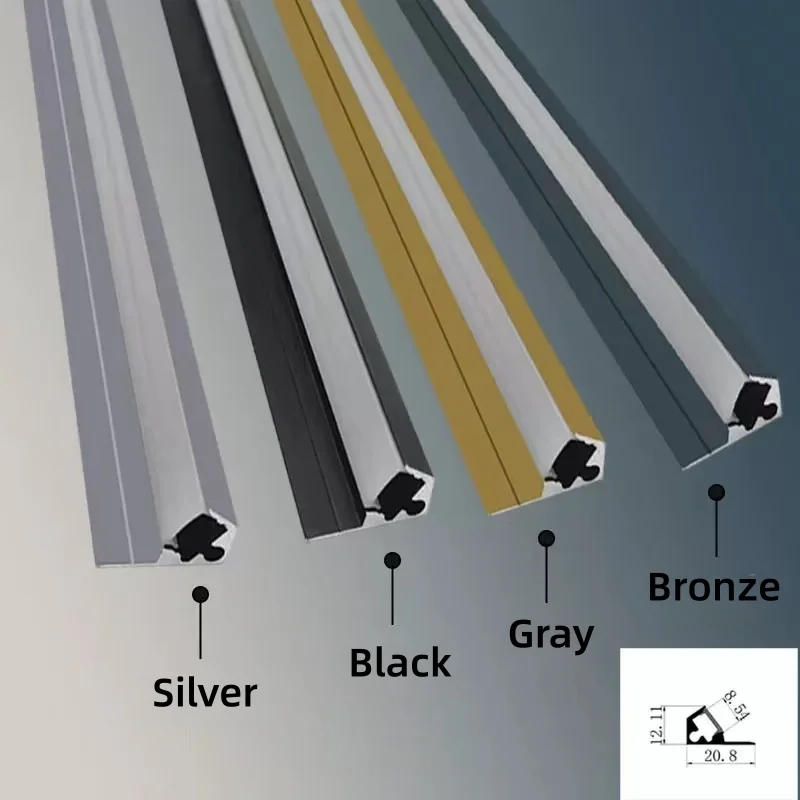 Surface Mounted LED Linear Aluminum Profile Oblique Beam Invisible Diffuser Channel Cabinet Layer Backlight Tube Bar Strip Light