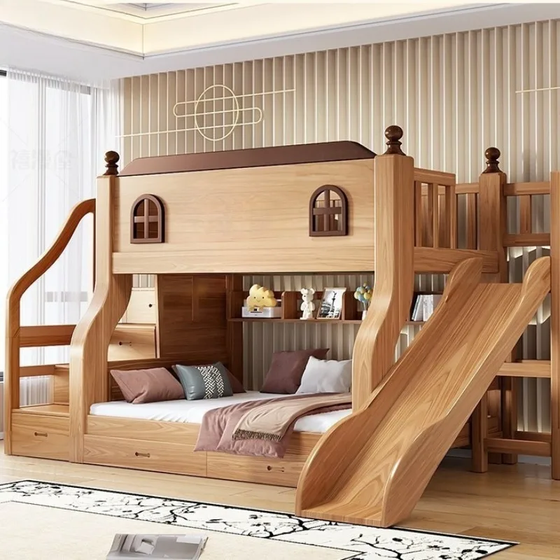 

Solid Wood Beds Thickened Double-layer Children's High and Low Two-layer Children's and Mother's Students' Upper and Lower Bunks