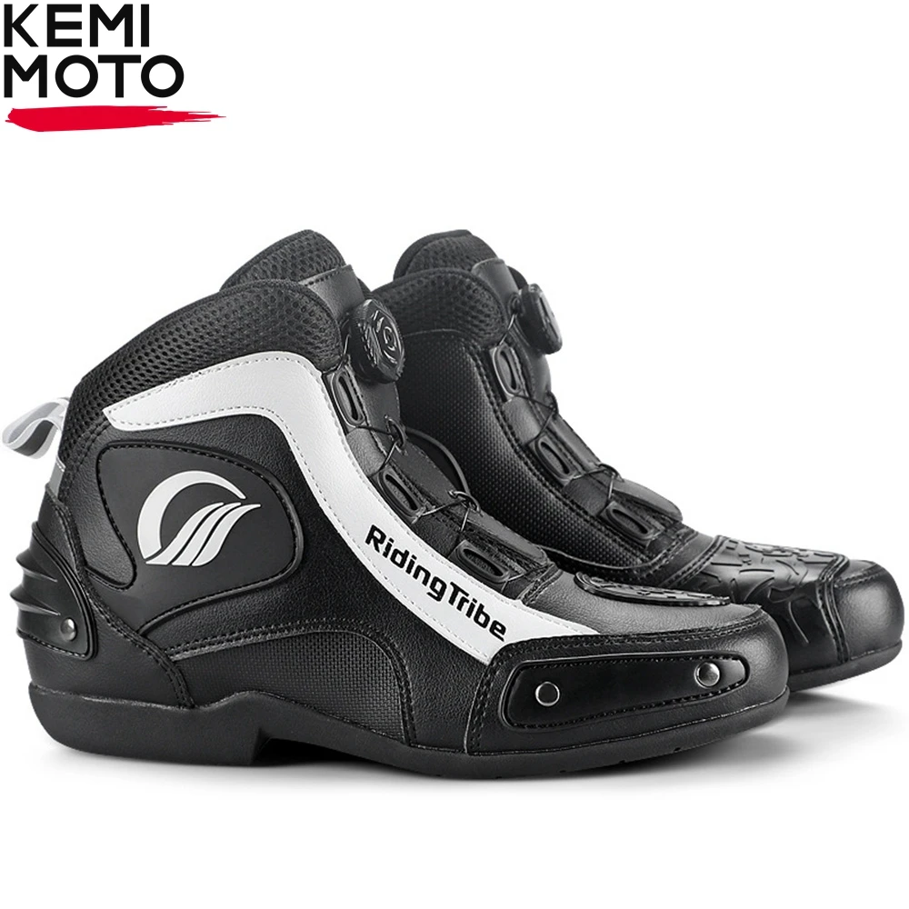 

Riding Tribe Motorcycle Men Boots Motocross Riding Shoes Off-Road Vehicle Botas Casual Spiral Breathable Waterproof Four Seasons