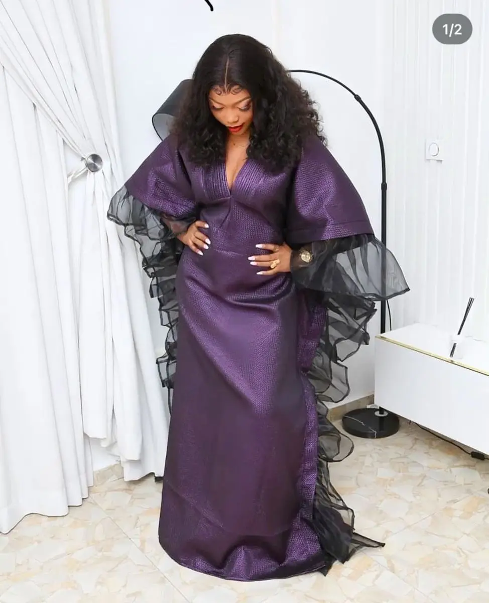 Plus Size Purple V …