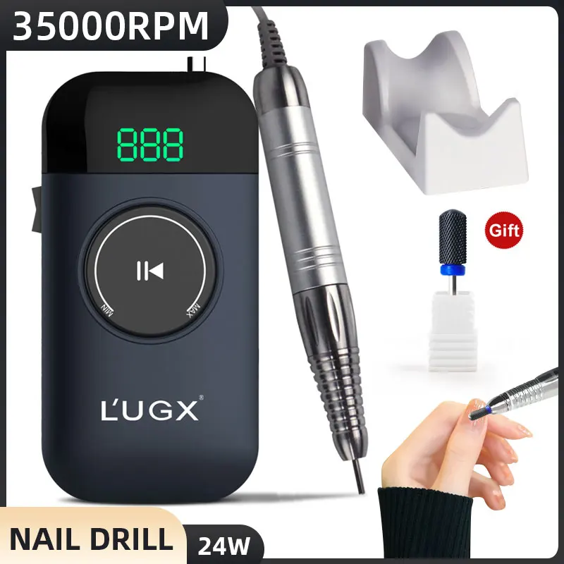 Professional Nail Sander Nail Drill Machine With LCD Display Portable Rechargeable Manicure Drill Pen Tools For Gel Removing