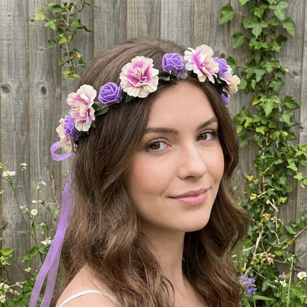 Simulated Flower Floral Headband Korean Style Garland Flower Crown Hairband Hair Accessories Wedding Headpiece Beach Party