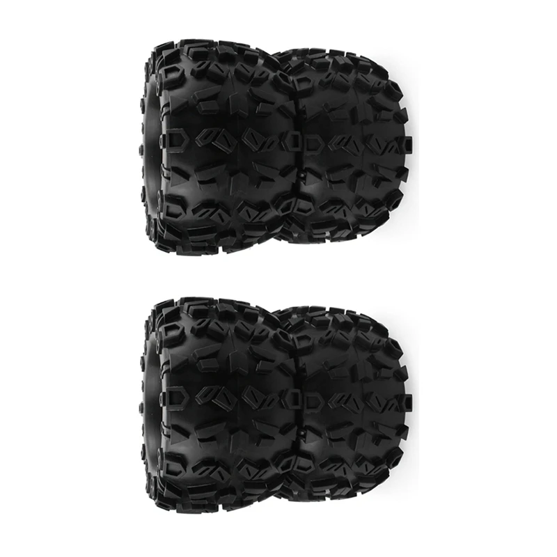 4Pcs 1/8 Scale RC Monster Truck Tires And Wheels Set Glued For Traxxas Maxx Tmaxx E-Revo Revo 3.3, JLB Cheetah Monster