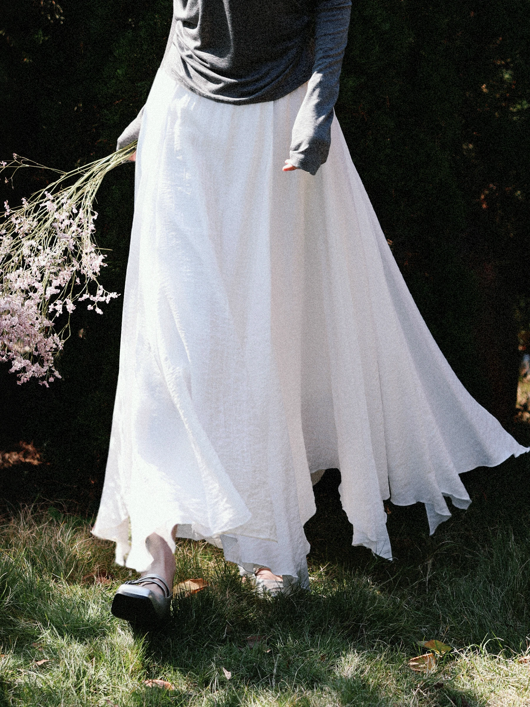 

Юбка MUNNS с высокой талией и асимметричным подолом из тюля, белая, А-силуэт, миди, Ele Dra, женская юбка