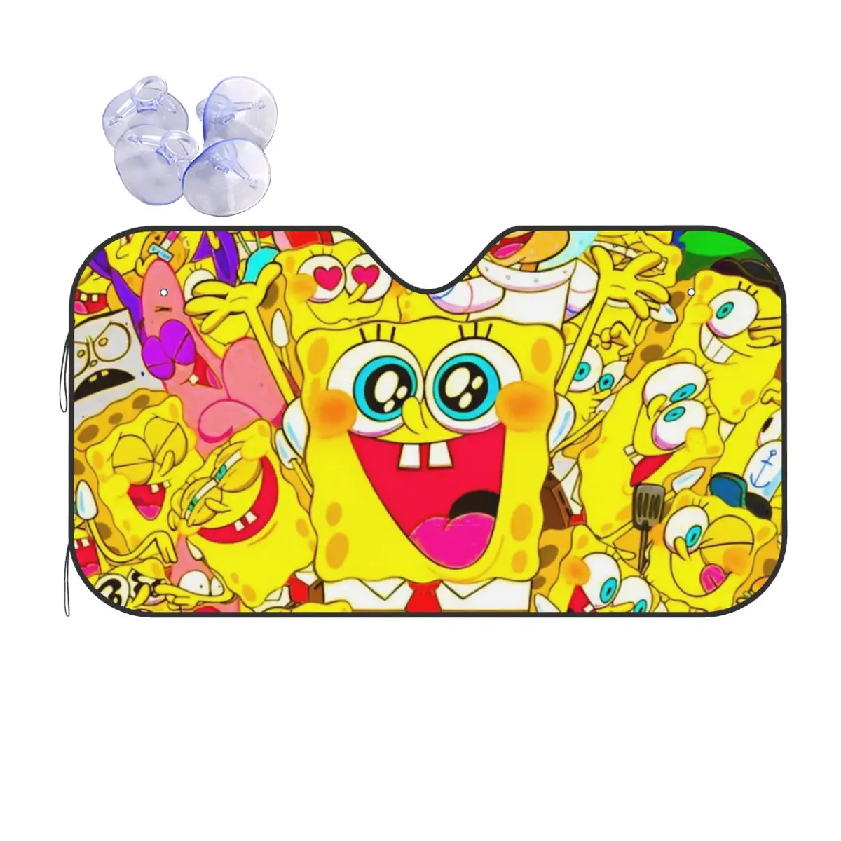 SpongeBobed Anime Cartoon Universal Sunshade Windscreen 70x130cm Foils Car Window Windscreen Cover UV Protector