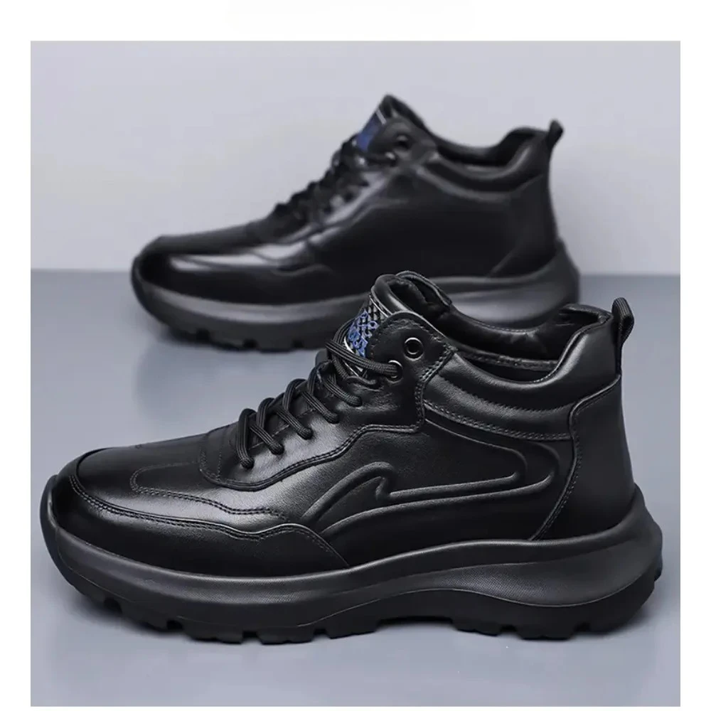 

2026 Autumn New Lightweight Men Casual Leather Sneakers Non-slip Breathable Male Outdoor Running Shoes Lace Up Soft Sport Shoes