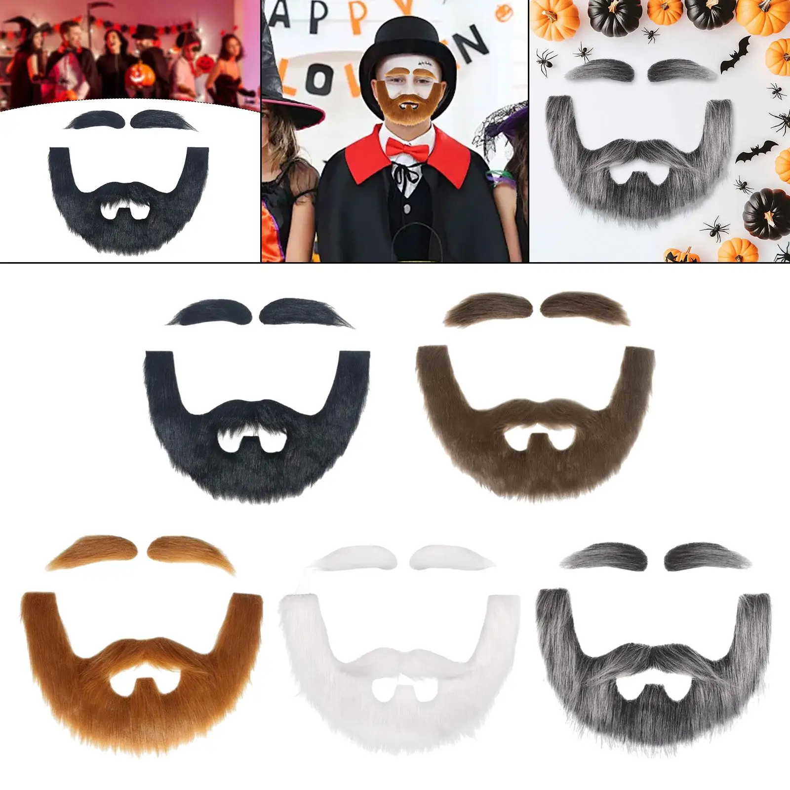 Fake Beard Fancy Dress Simulaton False Facial Hair for Halloween Operas Birthday
