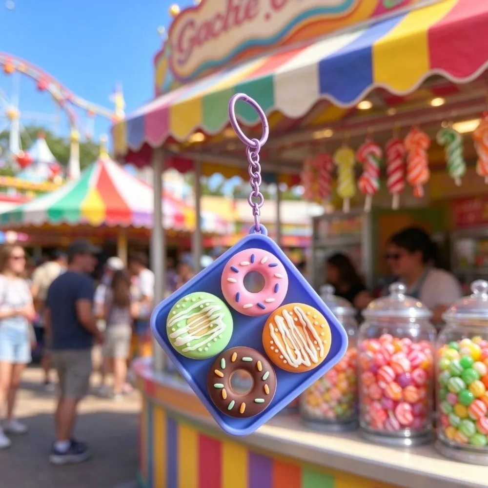 Pendant Food Clicker Keychain Pizza 3D Printed Finger Button Keychain Egg Finger Button Calming Keychain Reduce Pressure