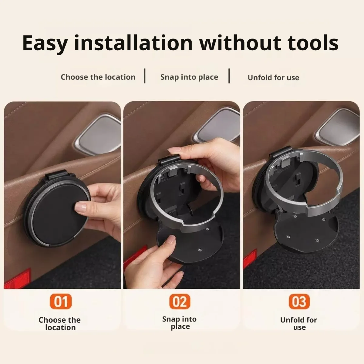 Fits Mazda Mazda2 and Mazda3 Doors, Foldable Cup Holders, Hanging Bottle Racks, Easy-to-Install Car Interior Accessories