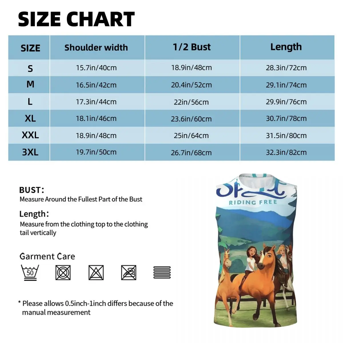 Spirit Riding Free Men Printed Sleeveless T-shirt Casual Hip Hop Street Style Beach Holiday Tank Tops