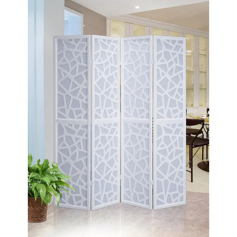 

Giyano 4 Panel Screen Room Divider, White divider room hanging room divider room divider folding screen