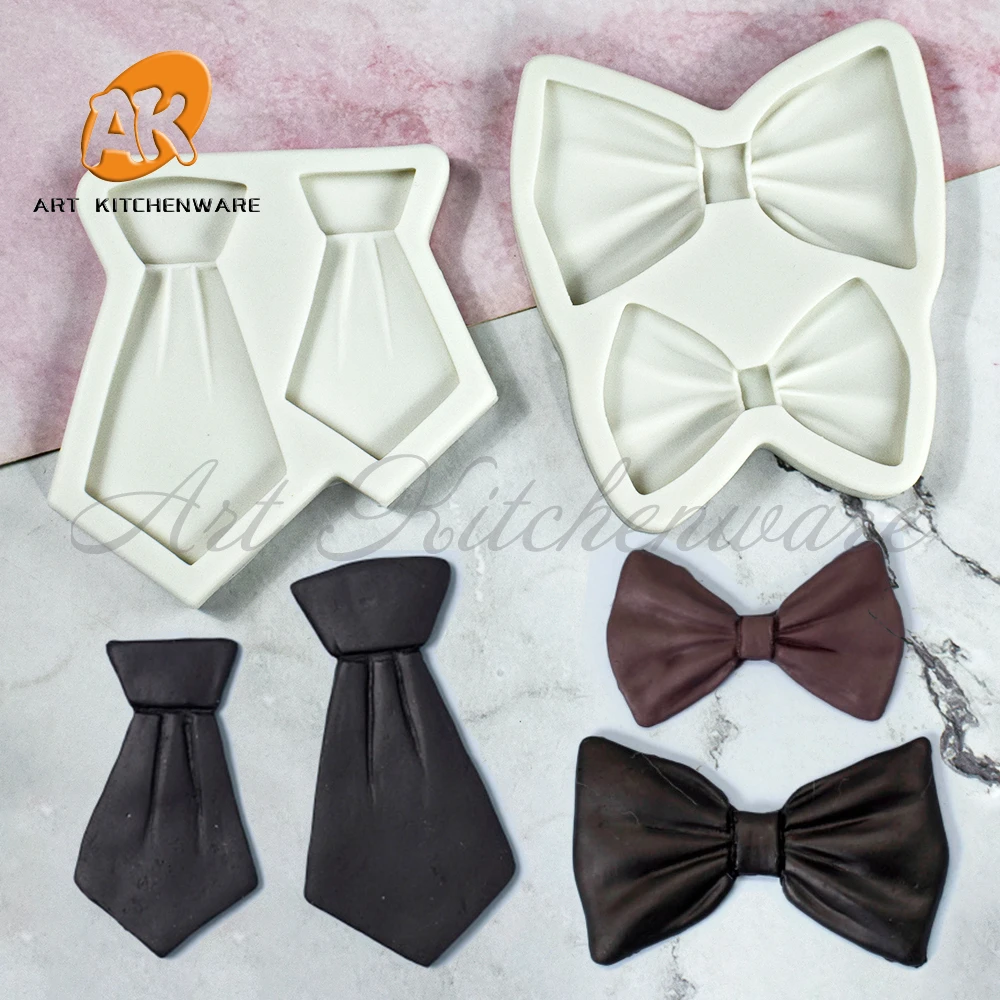 

Two Types Bow Tie Silicone Mold Fondant Chocolate Cake Mould Pastry Soap Moulds Cake Decorating Tools Kitchen Baking Accessories