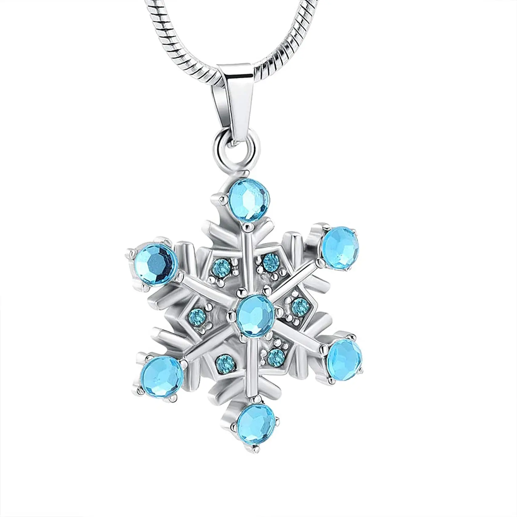 Cremation Urn Jewelry Necklace cremation Jewelry for Ashes Gift for Ashes Keepsake Snowflake Shape Pendant