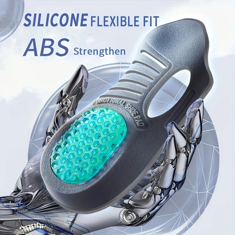1 Paar 3D-Bogen-Premium-Sport-Einlegesohlen mit Fußgewölbeunterstützung, stoßdämpfender Silikon-Ferse für die Fußgewölbeunterstützung, Plattfüße, Pronation P