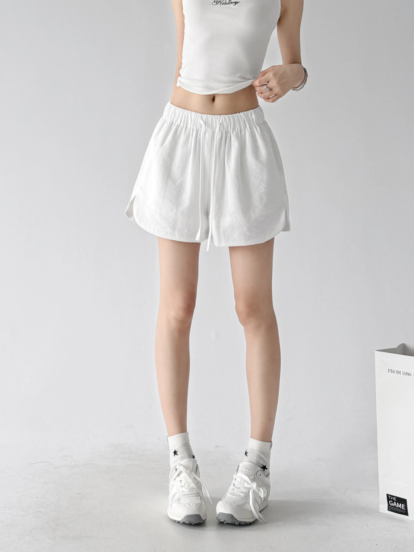 Summer 2026 Women's Loose Running Sports Shorts Casual Outerwear Three-quarter Length Cotton Blend Comfortable Straight Leg