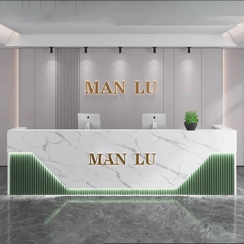 

Chinese Beauty Reception Desks Luxury Office Decoration Bar Counter Reception Desks Modern Escritorio Space Saving Furniture
