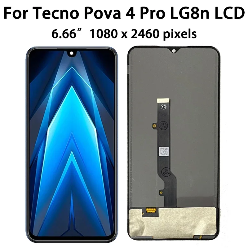 For Tecno Pova 4 Pro 4Pro LCD LG8n Display Touch Screen Digitizer Panel Assembly Replacement Repair Parts Tecno Pova 4 pro