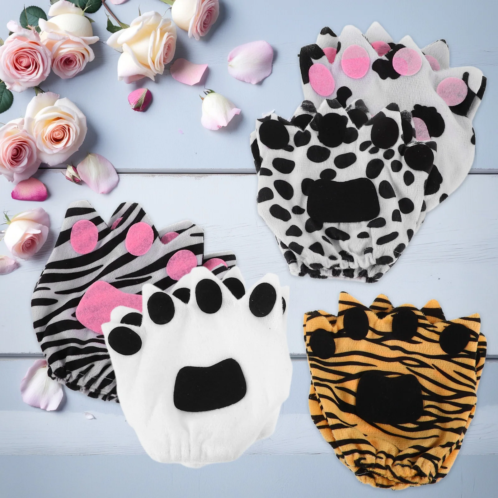 

5 Pairs Cosplay Animal Performance Gloves Cloth Cat Costume Accessories