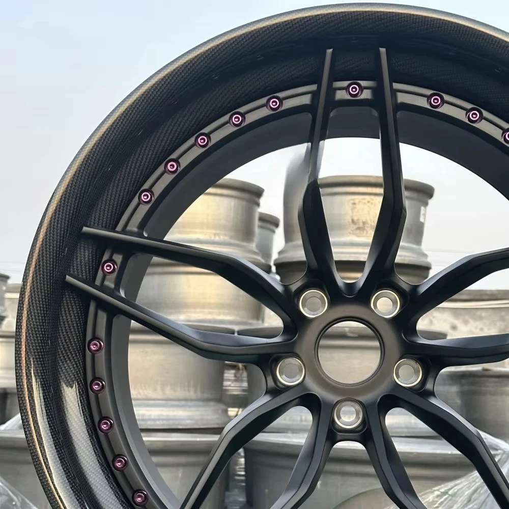 2-Piece Carbon Fiber Aluminum Alloy Wheel for PORSCHE BMW FERRARI 18 19 20 21 22Inch 5x112 5x114.3 5x120 5x130 Forged Rim