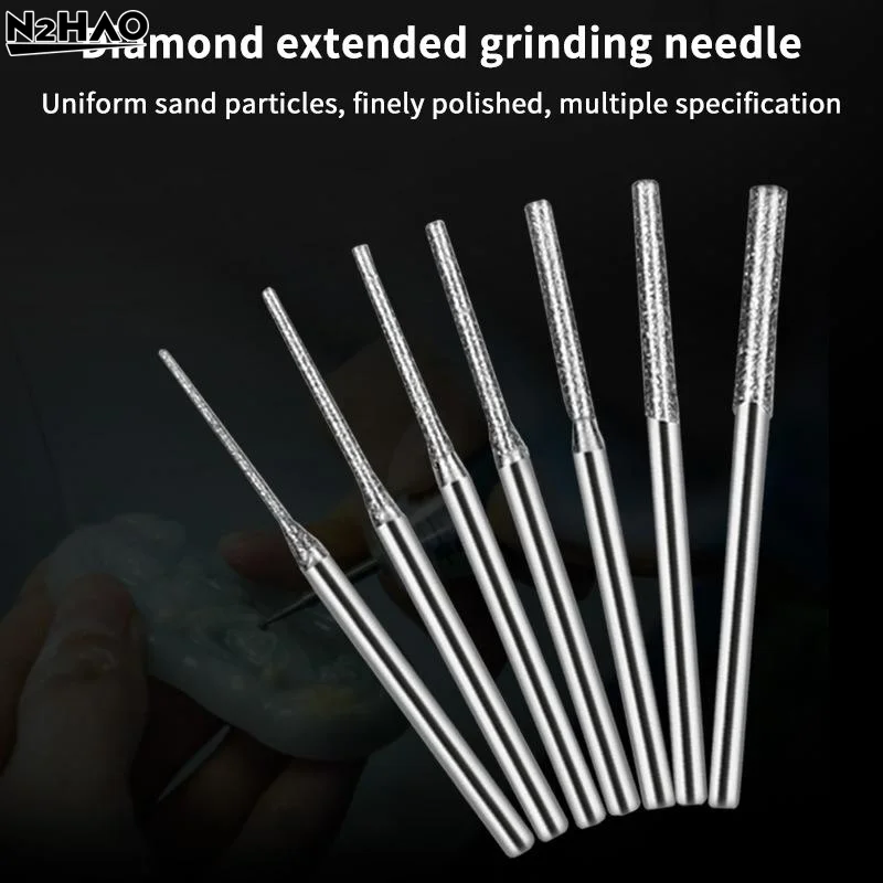 10Pcs 0.8-2.5mm Coated Drill Bits 2.35mm Shank Glass Jade Amber Jewelry Drill