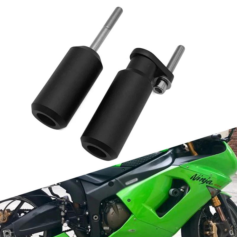 Fit For Kawasaki Ninja ZX-6R ZX 6R ZX636 2005 2006 Motorcycle Black&Carbon No Cut Frame Sliders Crash Falling Protection ZX6R