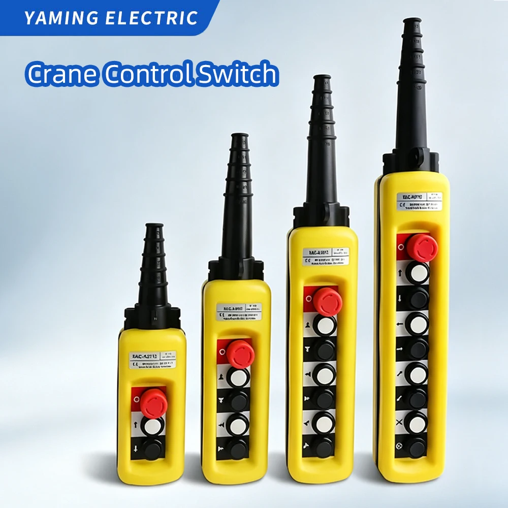 Waterproof Crane Pendant Control Switch XAC2713 Double Speed Hoist Push Button Station Up Down Lifting Handheld
