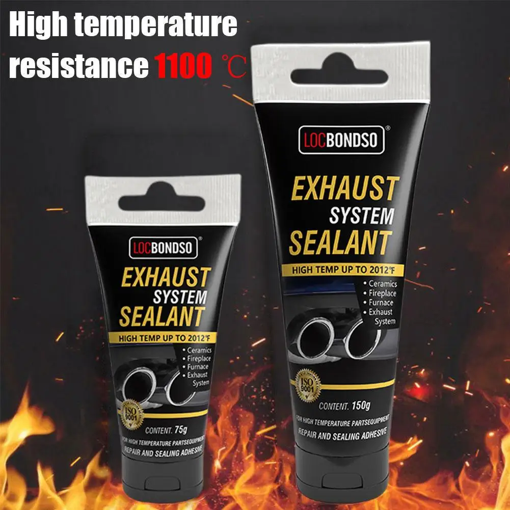 Car Exhaust Paste System Pipe Repair Kits High Temperature 1100C Tailpipe Muffler To Adhesive Sealer Crack Sealant Cement L7P4