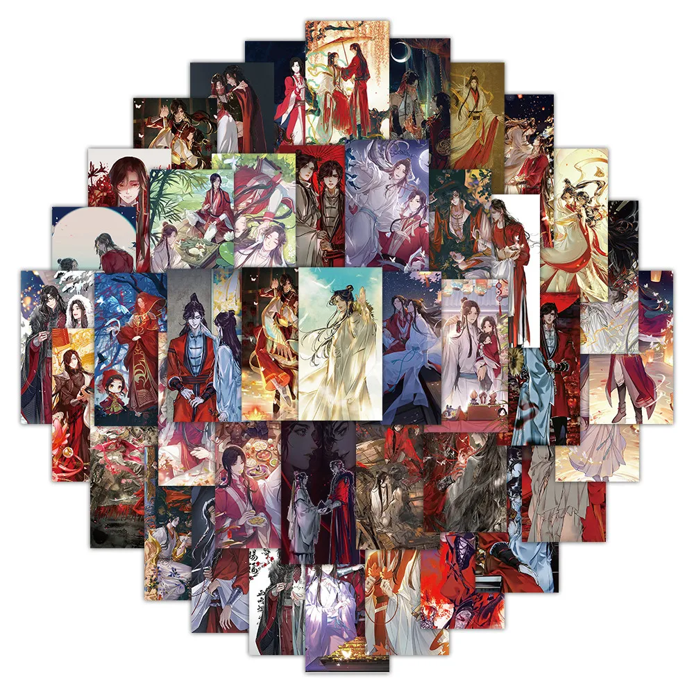 63PCS Anime Heaven Official's Blessing Graffiti Stickers for Bicycle Hand Account Pencil Case Decals Anime Worlds Store