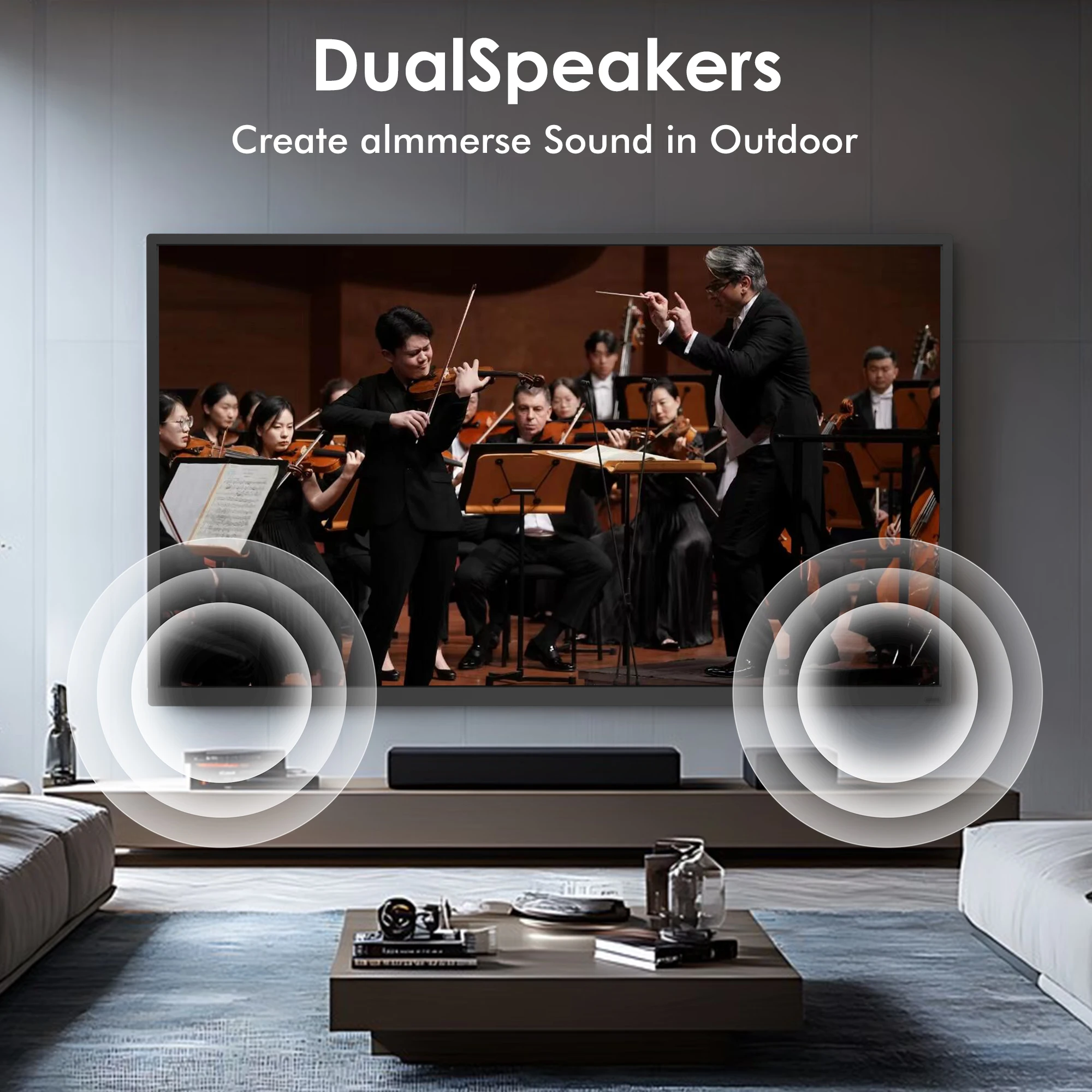 55in 65in 4K Waterproof IP65 Outdoor TV with 2000nit High Brightness Smart Outdoor LCD Display Built-in Speaker Dolby Atmos