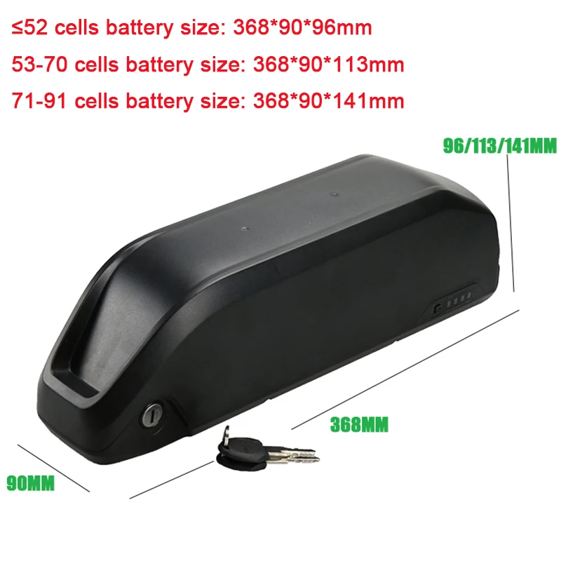 Polly Battery Box for E-bike 36V/48V/52V 40-91Cells Housing Downtube Lithium Battery Controller Box Case Kit Ebike Accessories