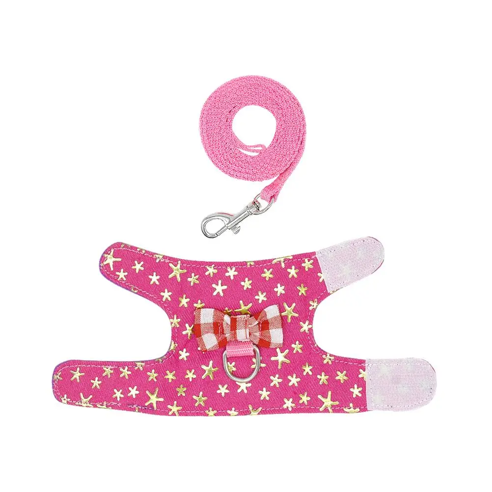 

New Lovely Pet Breathable Mesh Fabric With Leash Small Animal Vest Lead For Hamster Rabbit Bow Strap - Size S (Gi