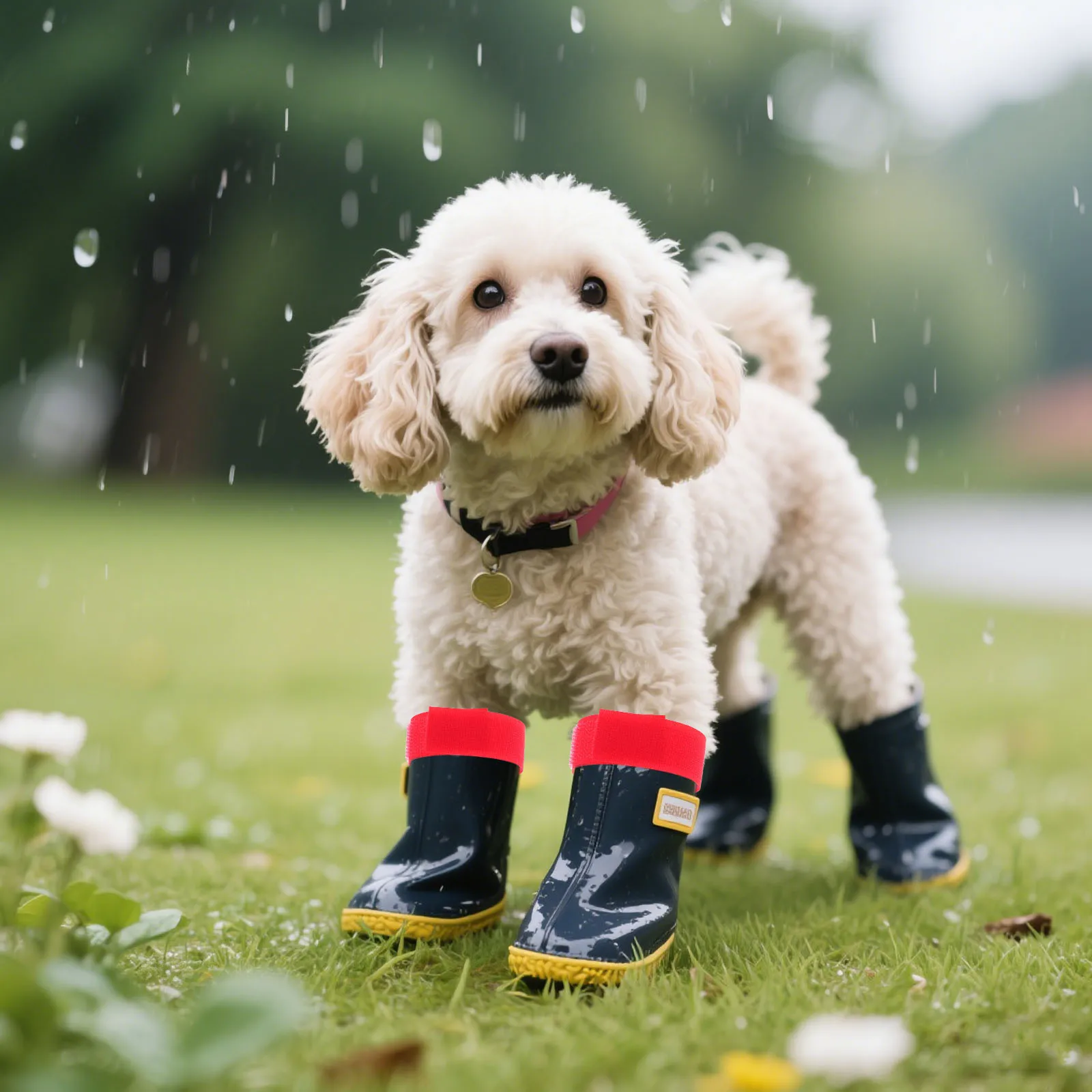 10pcs Rain Boots Socks Adjustable Non Slip Pet Paw Cover Straps Waterproof Dog Shoe Accessories Outdoor Mud Snow