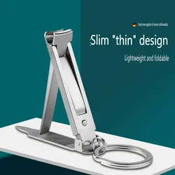 1pc Foldable Ultra-Thin Portable Stainless Steel Nail Toe Cutter, Trimmer Scissor Manicure Pedicure Tool Fingernail Clipper