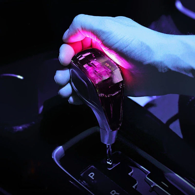 Auto Parts LED Luminescent Crystal Gear Shift Head Camry Highlander Seven Color Universal Gear Lever Head Car Modification