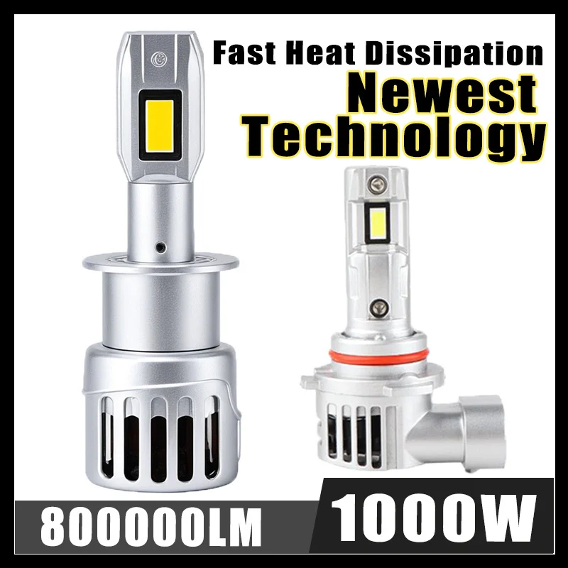 

H7 LED H4 H1 H3 H11 5202 9006 Светодиодная лампа для фар Беспроводная 1:1 H7 LED 6000K Белая автомобильная фара Авто диодные лампы Turbo ближнего света