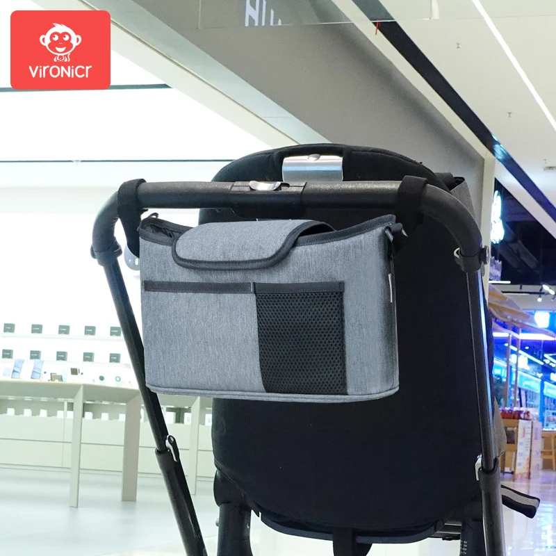 Stroller Bag Baby Diaper Mummy Bag Large Capacity Stroller Organizer Cup Holder Feeding Bottle Stroller Accessories Hanging Bag