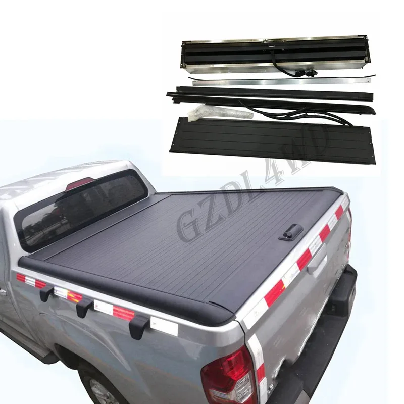

4x4 Aluminum Black Roll & Lock Style Waterproof Roller Lid Lockle Roller Shutter RANGER T6 2012+ Rear Tonneau Cover