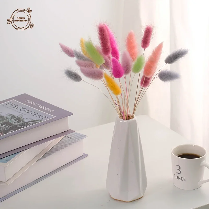 Hierba de cola de conejo seca, mezcla de 60 piezas, flores naturales preservadas, ramo de Decoración de mesa de boda, arreglo de flores para el hogar
