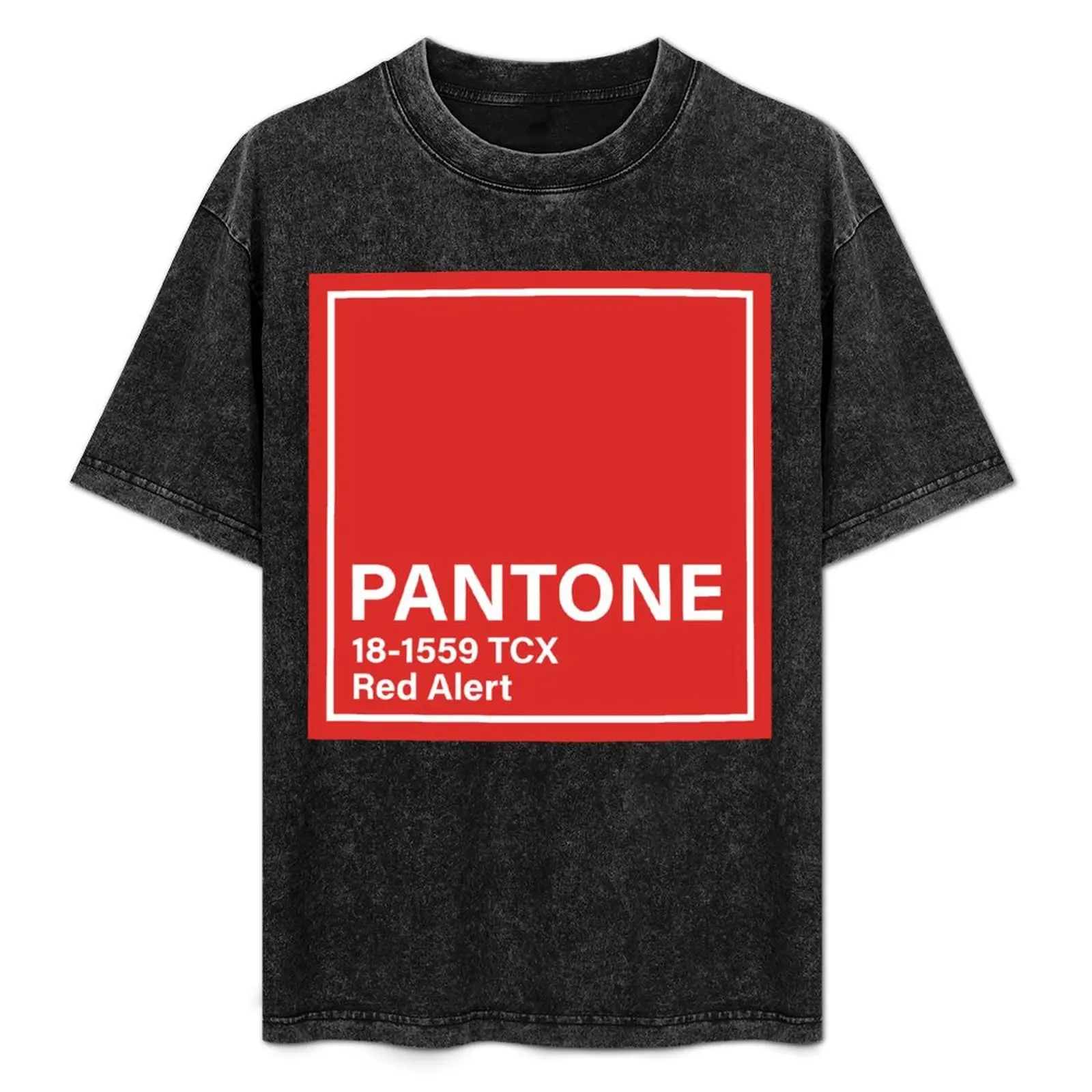 Camiseta PANTONE 18-1559 TCX Red Alert con estampado de letras a la moda