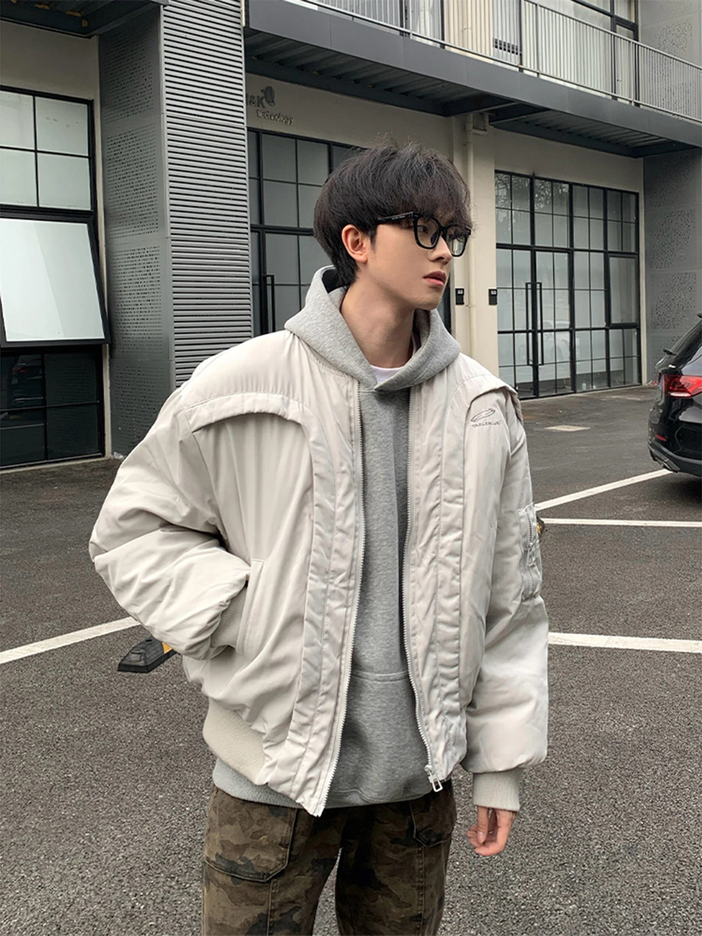 

Мужская зимняя куртка-бомбер из хлопка в американском стиле, с 3D-кроем, Cleanfit, повседневная верхняя одежда на молнии