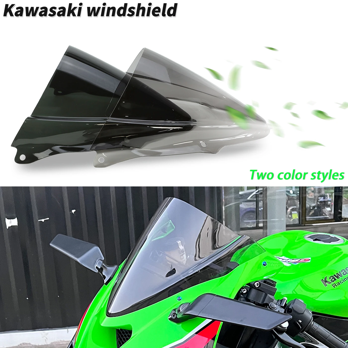 

Windscreen Windshield For Kawasaki NINJA ZX6R ZX-6R ZX 6R Ninja 2024 2025 Motorcycle Wind Deflector Double Bubble Wind Screen