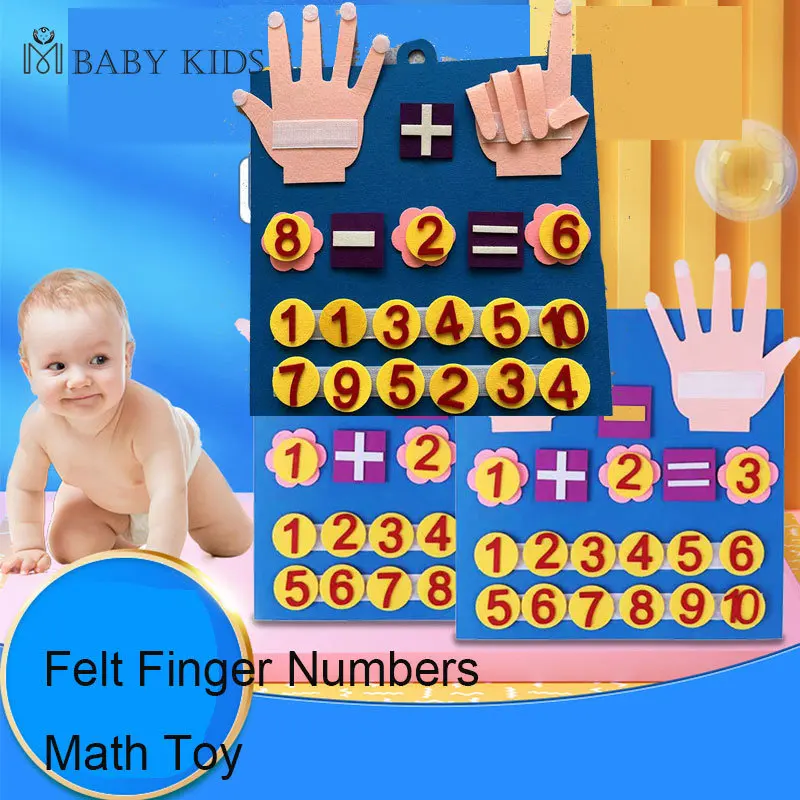 Kid Montessori Toys Felt Finger Numbers Math Toy Children Counting Early Learning For Toddlers Intelligence Develop 30*30cm