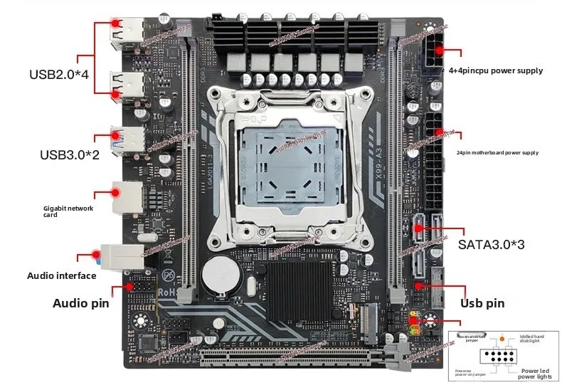 

X99ITXMATX Computer Main Board E5V3V4D3D4 Native Chip Dual Quad Channel