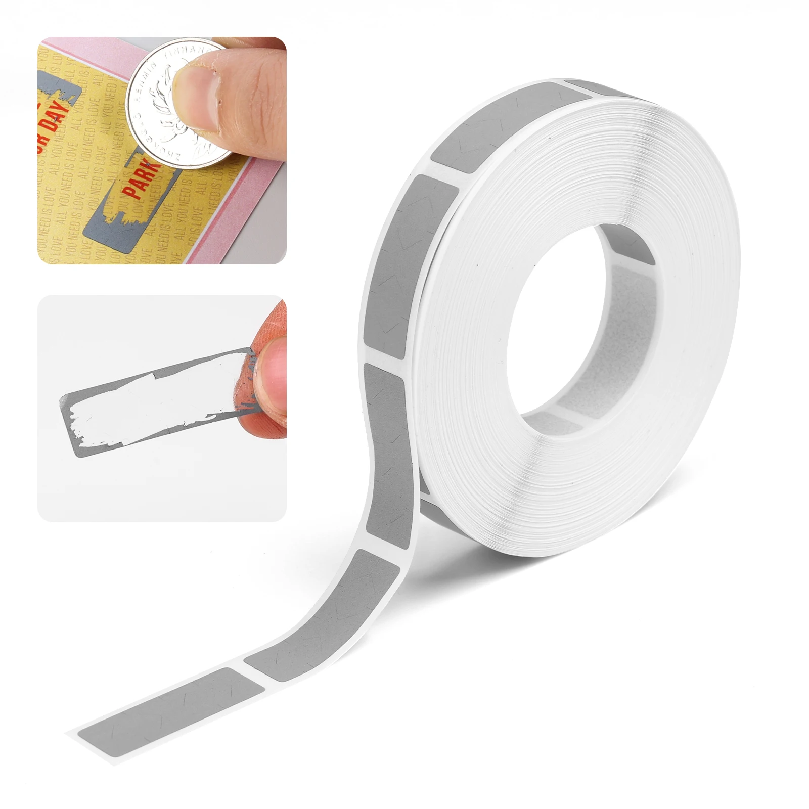 1000 pz 10mm x 30mm manuale Scratch Off etichetta adesiva Zebra Pattern nastro argentato In rotoli codice che copre Film gioco matrimonio