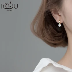 IOGOU 100% Real 6.5mm 1.0carat D Color Moissanite Hoops Earrings for Women 2023 Trending New In Earrings Silver 925 Jewelry