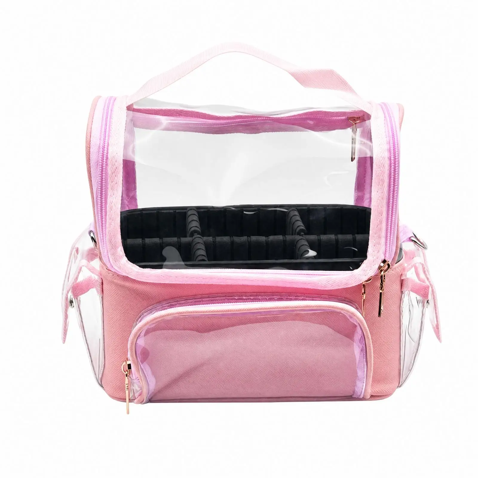 Portable Travel Toiletry Organizer Bag with Zipper Clear Makeup Pouch for Luggage and Countertop