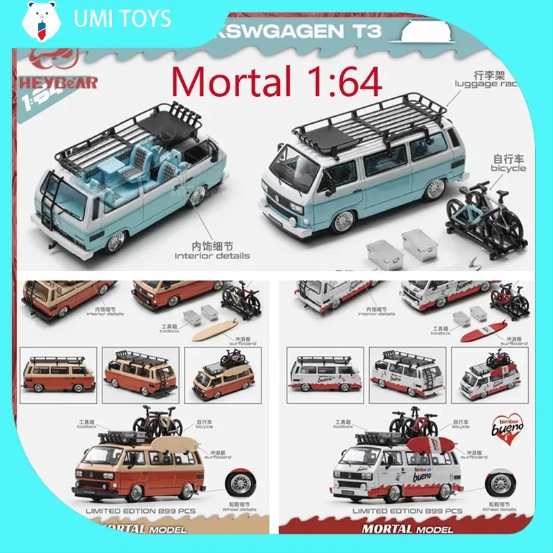 

1:64 Новый Mortal Volkswagen T3 Low Lying Station Wagon Миниатюрная модель автомобиля Коллекция автомобилей из сплава Украшения Подарки на день рождения для мальчика