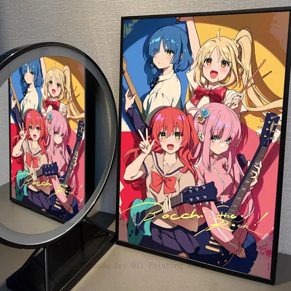 1PC Anime Singer B-Bocchi The Rock! Poster Self-adhesive Art Waterproof Paper Sticker Coffee House Bar Room Wall Decor
