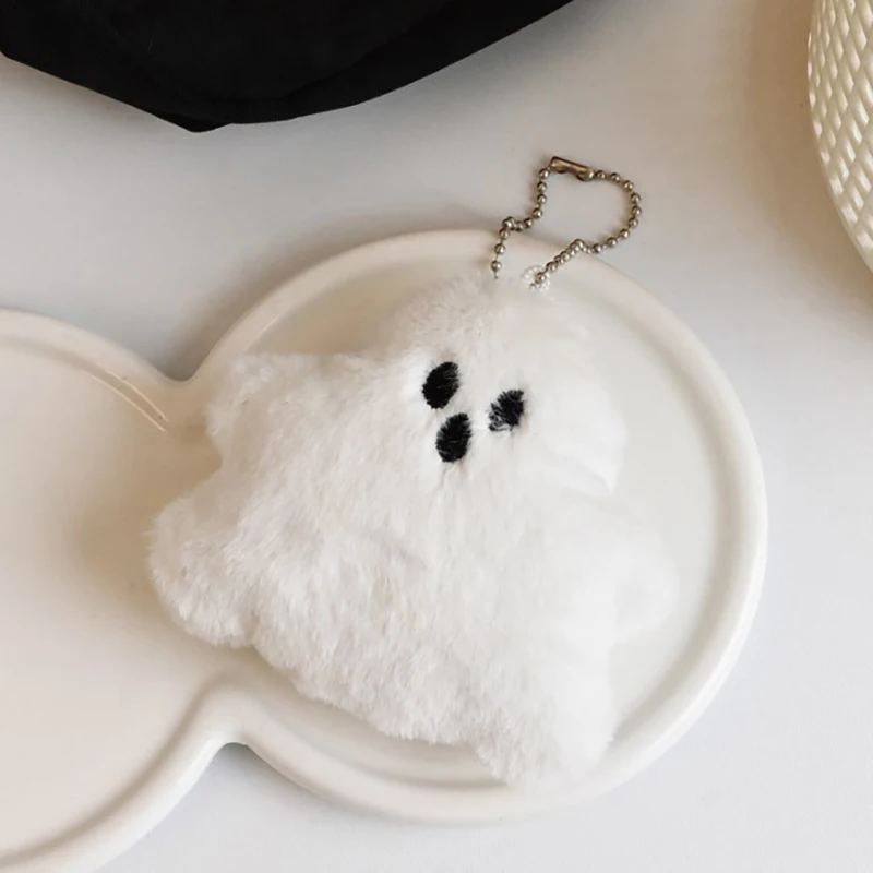 Pendentif de sac d'école fantôme blanc pour enfants, porte-clés de couple, étiquette de clé fantôme, beurre créatif, mignon, peluche drôle, cadeau